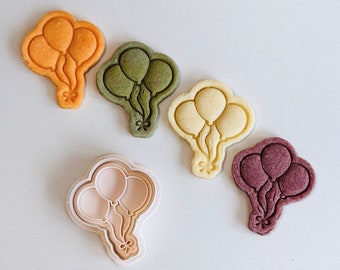 Balloon Bouquet Cookie Cutter | Spring Balloon Cookie Cutter Stamp Set | Birthday Celebration Cookie Cutter | 3D Printed