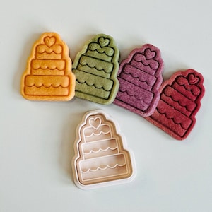 Cake Cookie Cutter | Sweet Cake Cookie Cutter Stamp Set | 3 Tier Cake Cookie Cutter | 3D Printed