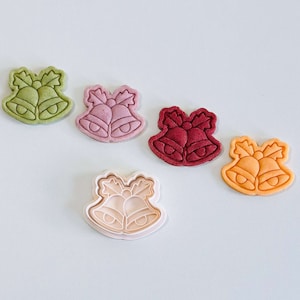 Bell Cookie Cutter | Christmas Jingle Bell Cookie Cutter Stamp Set | Bells Fondant Molds | 3D Printed