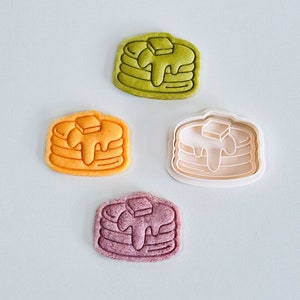 Pancakes Cookie Cutter | Breakfast Food Cookie Cutter Stamp Set | Melting Pancake Stack Cookie Cutter | 3D Printed