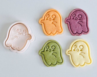 Ghost Cookie Cutter | Halloween Cute Ghost Cookie Cutter Stamp Set | Floaty Ghost Fondant Molds | 3D Printed