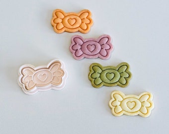 Love Candy Cookie Cutter | Halloween Candy Cookie Cutter Stamp Set | Love Heart Trick or Treats Fondant Molds | 3D Printed