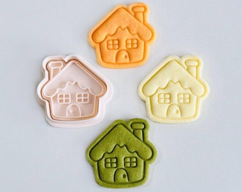 Gingerbread House Cookie Cutter | Classic Christmas House Cookie Stamp | Festive Holiday Baking Tool