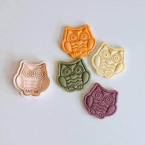 Owl Cookie Cutter | Spring Animal Cookie Cutter Stamp Set |  Chubby Bird Owl Cookie Cutter | Food Safe 3D Printed