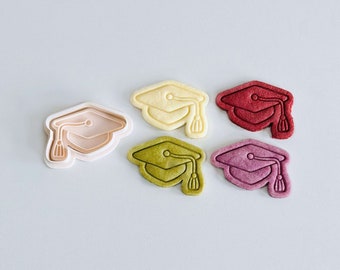 Graduation Cap Cookie Cutter | Grad Hat Cookie Cutter Stamp Set | School Themed Cookie Cutter | 3D Printed