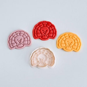 Cute Turkey Cookie Cutter | Thanksgiving Turkey Cookie Stamp | Fun Fall Baking Tool for Holiday Treats | 3D Printed