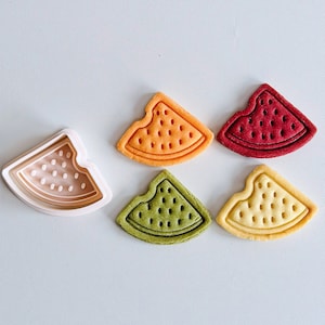 Wassermelone-Ausstechform | Sommer Cookie Cutter Stempel-Set | Gebissen Wassermelone Fruit Cookie Cutter | Backzubehör | 3D Gedruckt