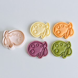 Paint Palette Cookie Cutter | School Cookie Cutter Stamp Set | Palette with Paint Brush Cookie Cutter | 3D Printed