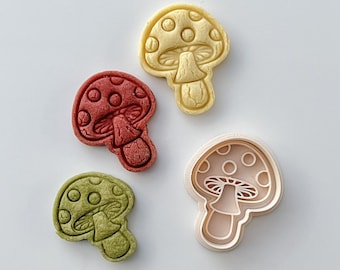 Spring Mushroom Cookie Cutter - Boho Plant Cookie Cutter Stamp Set | Spring Cookies | 3D Printed Baking Gifts