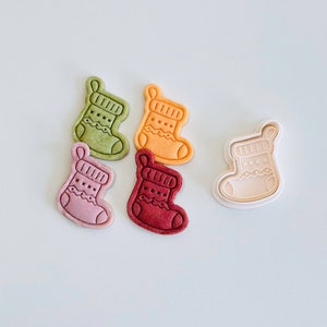 Christmas Stocking Cookie Cutter | Hanging Stockings Cookie Cutter Stamp Set | Sock Fondant Molds | 3D Printed