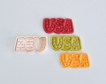 USA Cookie Cutter | 4th of July Cookie Cutter Stamp Set | Patriotic Cookie Cutter | 3D Printed