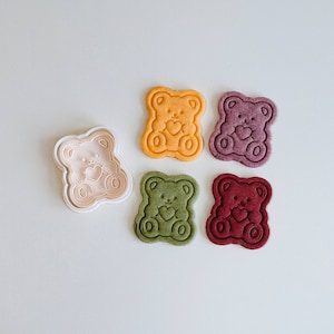 Bear Cookie Cutter - Animal Cookie Cutter Stamp Set | Love Heart Teddy Bear Cookie Cutter | 3D Printed