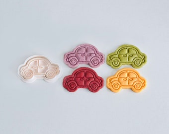 Car Cookie Cutter | Vehicle Cookie Cutter Stamp Set | Beetle Car Cookie Cutter | 3D Printed