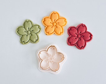 Sakura Flower Cookie Cutter | Cherry Blossom Cookie Cutter Stamp Set | Spring Floral Cookie Cutter | 3D Printed