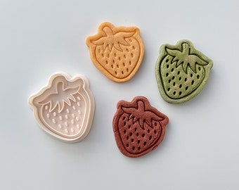 Strawberry Cookie Cutter - Spring Cookie Cutter Stamp Set | Berry Cookie Cutter | 3D Printed