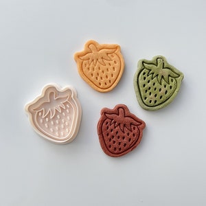 Strawberry Cookie Cutter - Spring Cookie Cutter Stamp Set | Berry Cookie Cutter | 3D Printed