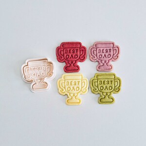 Trophy Cookie Cutter | Best Dad Cookie Cutter Stamp Set | Father&#39;s Day Cookie Cutter | 3D Printed