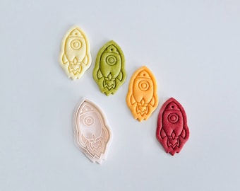 Cortador de galletas de cohete / Juego de sellos y cortadores de galletas de nave espacial / Cortador de galletas con temática espacial / Impreso en 3D