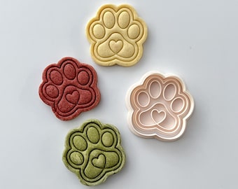 Dog Cookie Cutter | Paw Cookie Cutter Stamp Set | Animal Cookie Cutter | 3D Printed