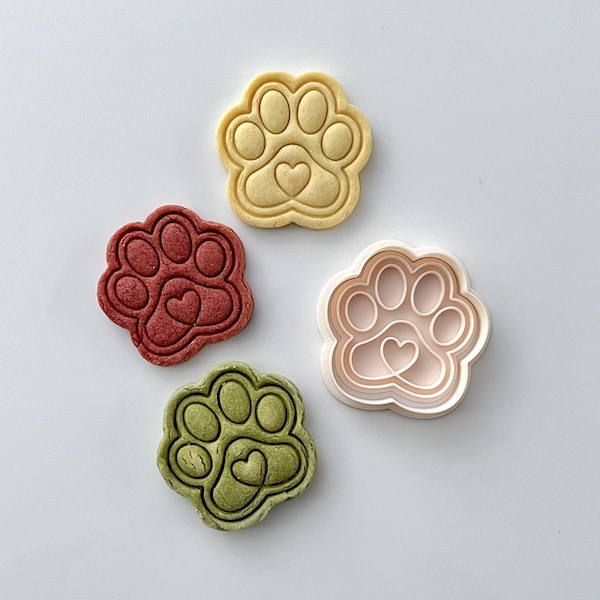 Dog Cookie Cutter | Paw Cookie Cutter Stamp Set | Animal Cookie Cutter | 3D Printed