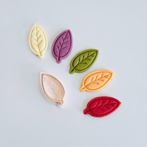 Leaf Cookie Cutter | Spring & Fall Leaf Cookie Cutter Stamp Set | Leaf Fondant Molds | 3D Printed