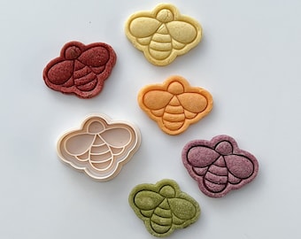 Spring Bee Cookie Cutter - Boho Honey Bee Cookie Cutter Stamp Set | Creative Shapes Cookie Cutter | 3D Printed Baking Gifts