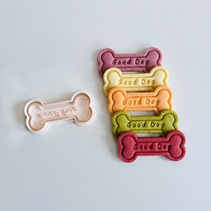 Dog Bone Cookie Cutter | Good Dog Text Cookie Cutter Stamp Set | Dog Treat Cutter | 3D Printed