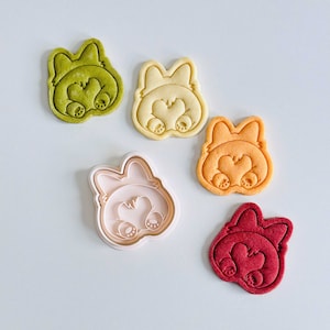 Dog Cookie Cutter | Corgi Cookie Cutter Stamp Set | Corgi Butt Fondant Molds | 3D Printed