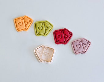 Poker Card Cookie Cutter | Valentine's Day Cookie Cutter Stamp Set | Love Poker Fondant Molds | 3D Printed
