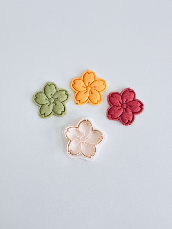 Sakura Flower Cookie Cutter | Cherry Blossom Cookie Cutter Stamp Set | Spring Floral Cookie Cutter | 3D Printed