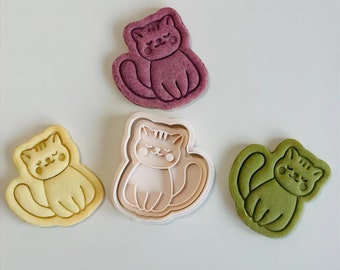 Cat Cookie Cutter | Animal Cookie Cutter Stamp Set | Kitty Cookie Cutter | 3D Printed