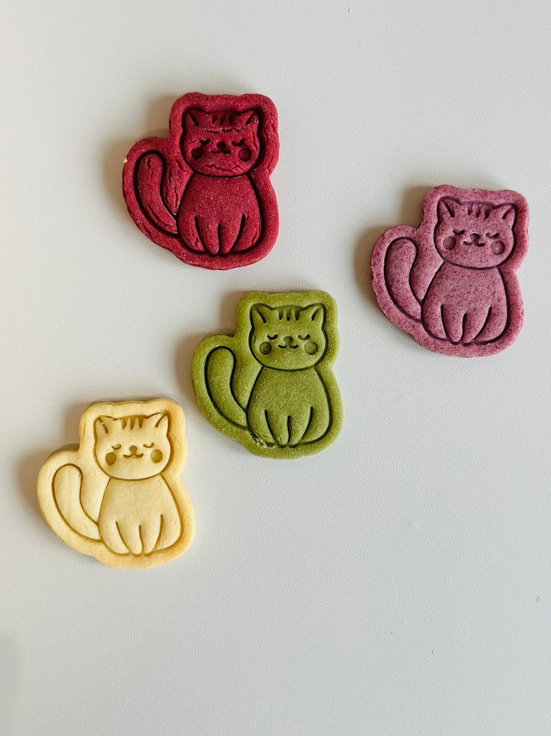 Kakform för kattunge | 3D-tryckt djurstämpelset bild 3