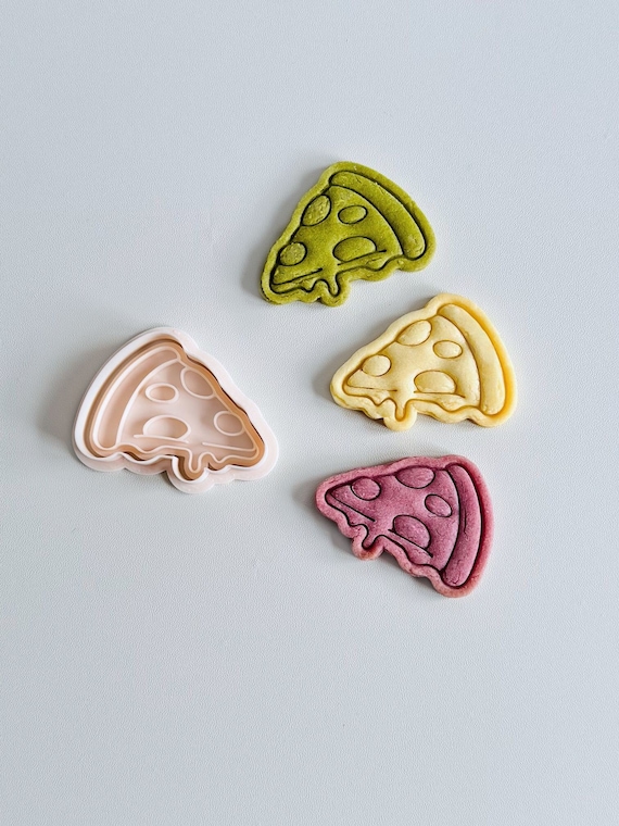 Pizza Cookie Cutter | Food Cookie Cutter Stamp Set | Melting Cheese Pizza Slice Cookie Cutter | 3D Printed