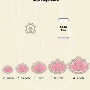 Lotus Flower Cookie Cutter - Spring Floral Cookie Cutter Stamp Set | Boho Flower Fondant Molds | 3D Printed image 8