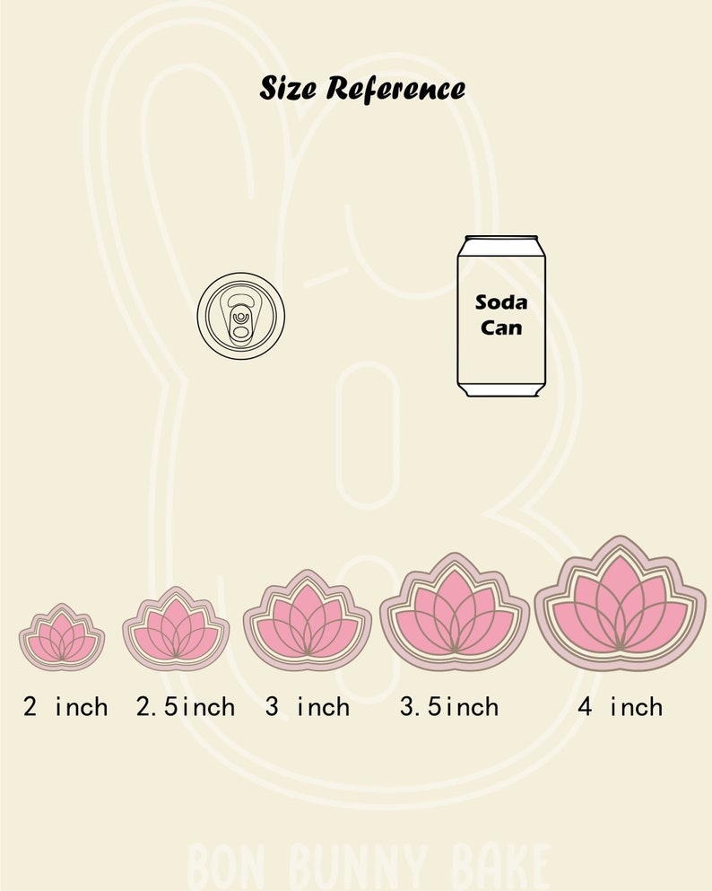 Lotus Flower Cookie Cutter - Spring Floral Cookie Cutter Stamp Set | Boho Flower Fondant Molds | 3D Printed image 8