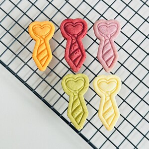 Tie Cookie Cutter Father's Day Cookie Cutter Stamp Set Baking Gifts for Dad 3D Printed image 7
