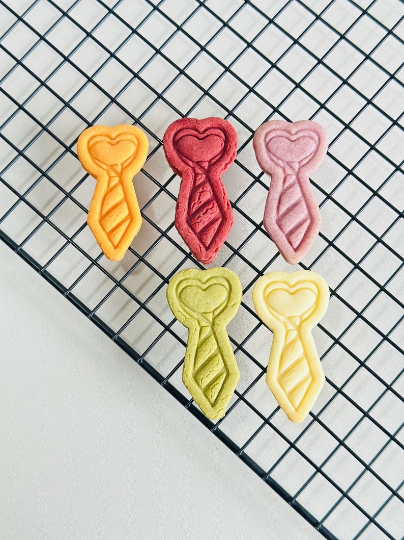 Tie Cookie Cutter Father's Day Cookie Cutter Stamp Set Baking Gifts for Dad 3D Printed image 7