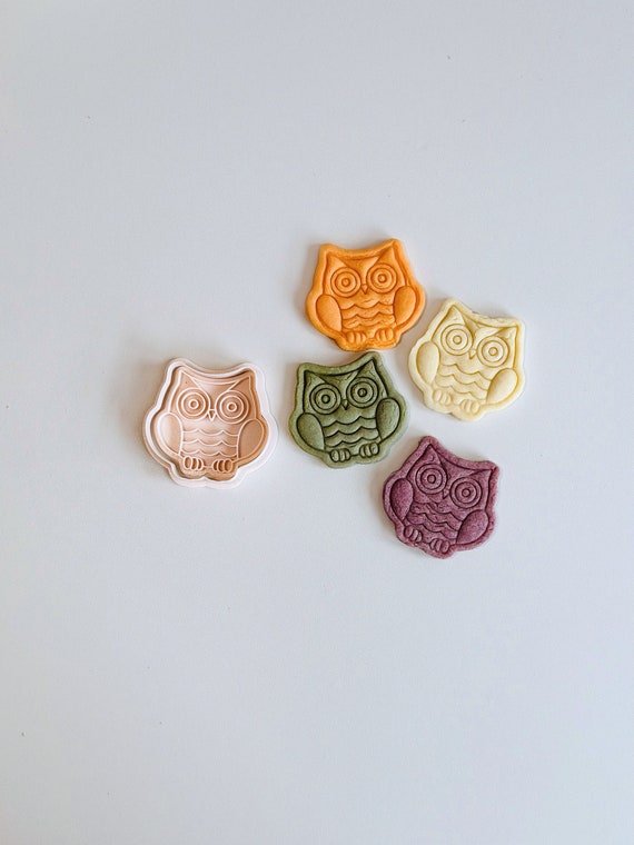 Owl Cookie Cutter | Spring Animal Cookie Cutter Stamp Set |  Chubby Bird Owl Cookie Cutter | Food Safe 3D Printed