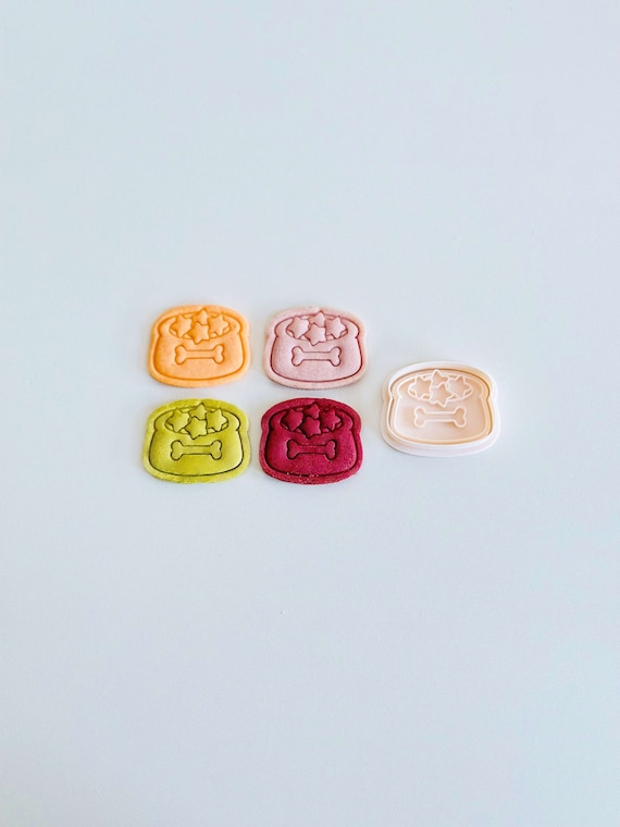 Dog Bowl Cookie Cutter | Animal Cookie Cutter Stamp Set | Dog Food Bowl Fondant Molds | 3D Printed