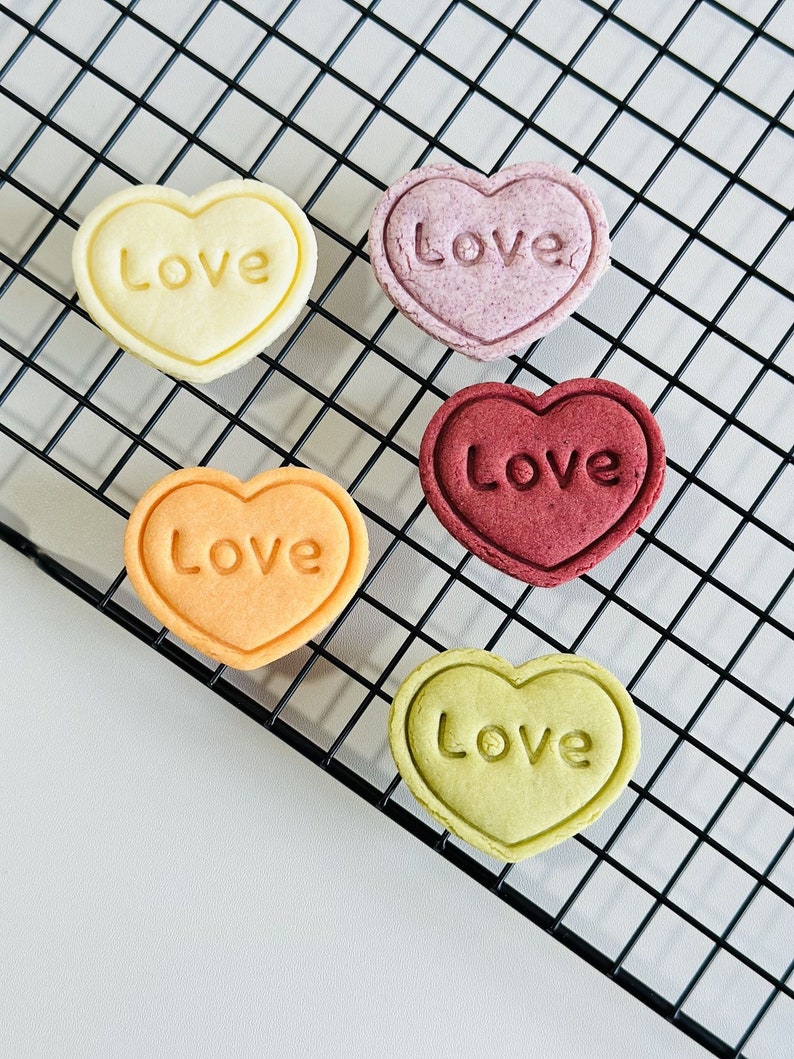 Kärlekskakform | Stämpelset för kakformar med hjärtan till alla hjärtans dag | Fondantformar med kärlekshjärta och text | 3D-utskrivna bild 7