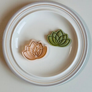 Lotus Flower Cookie Cutter - Spring Floral Cookie Cutter Stamp Set | Boho Flower Fondant Molds | 3D Printed image 5