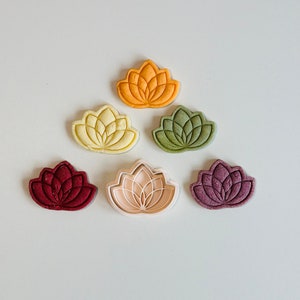 Lotus Flower Cookie Cutter - Spring Floral Cookie Cutter Stamp Set | Boho Flower Fondant Molds | 3D Printed image 4
