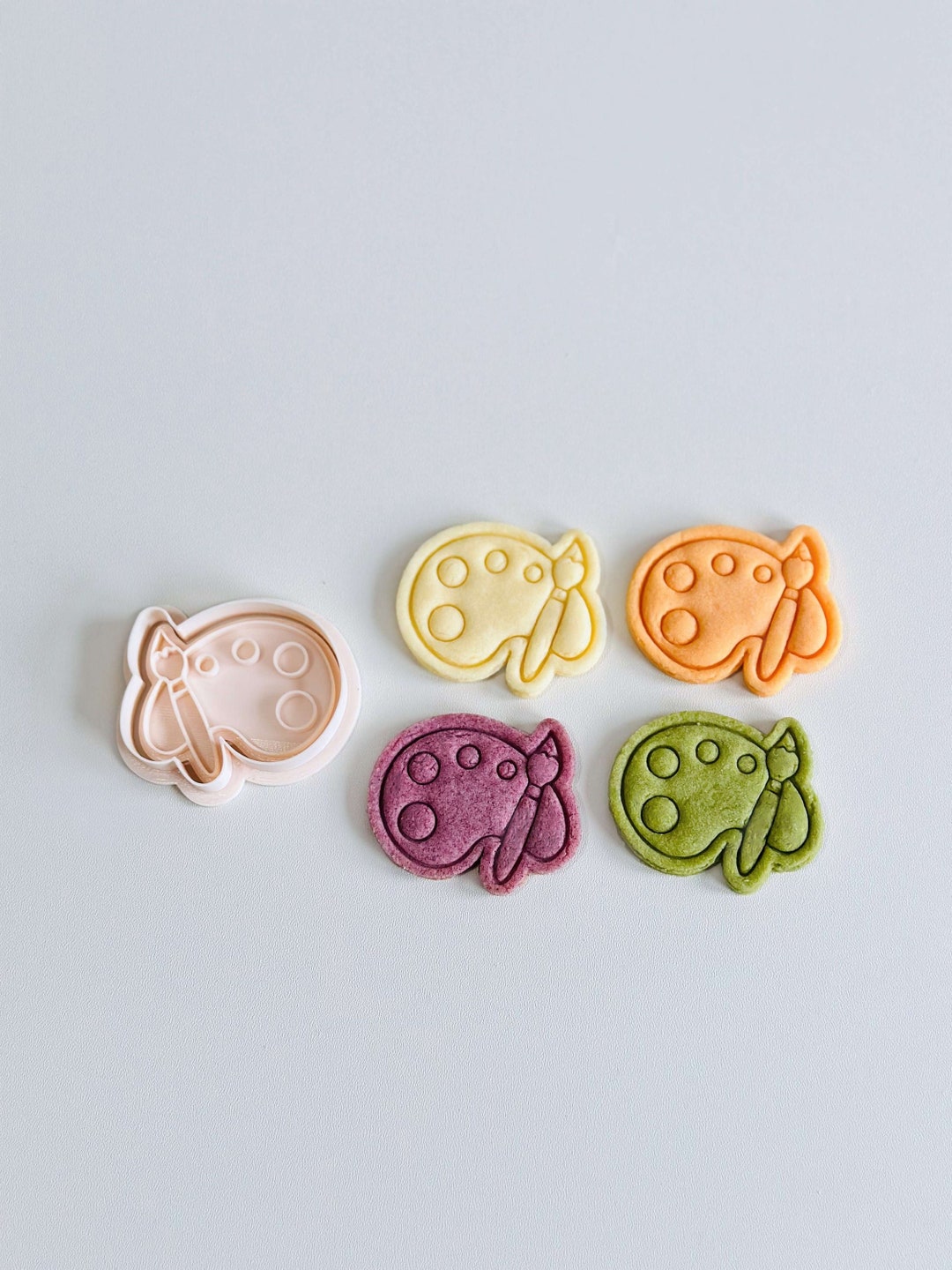 Paint Palette Cookie Cutter School Cookie Cutter Stamp Set Palette With