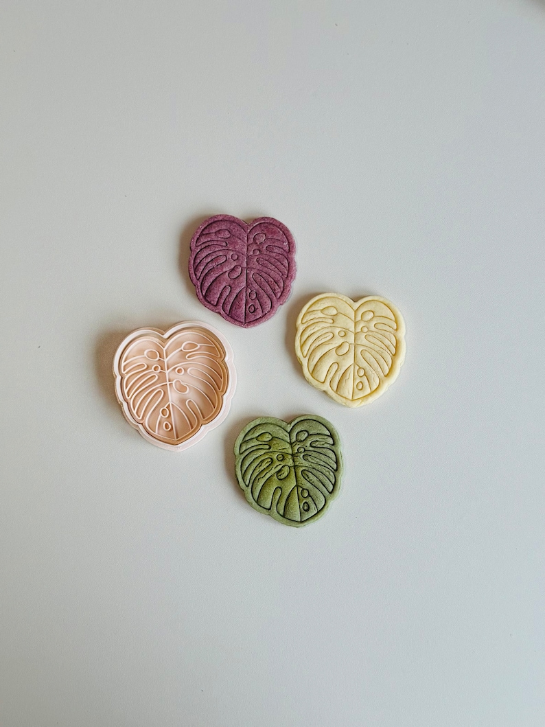 Leaf Cookie Cutter - Tropical Monstera Leaf Cookie Cutter Stamp Set ...