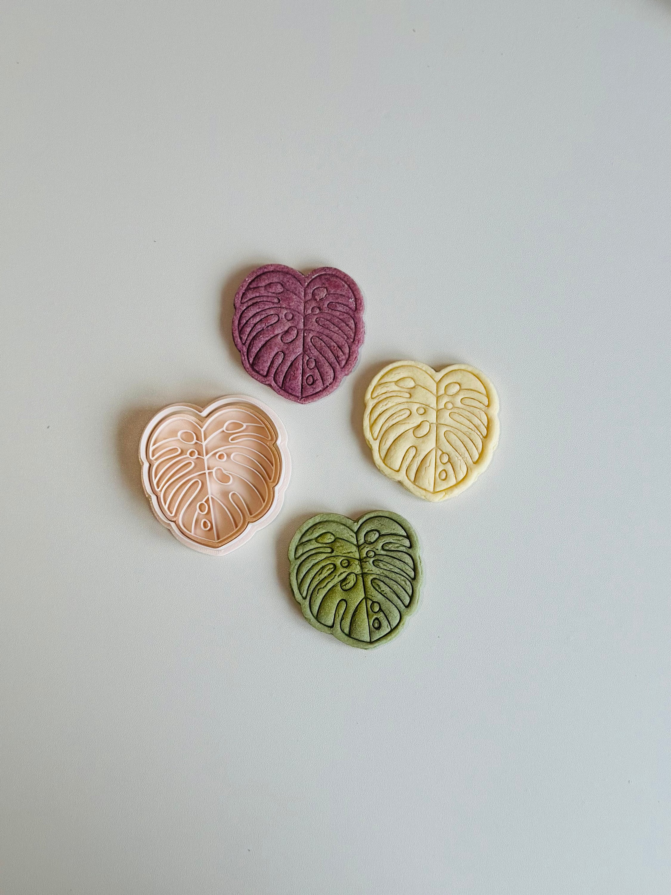 Leaf Cookie Cutter - Tropical Monstera Leaf Cookie Cutter Stamp Set ...