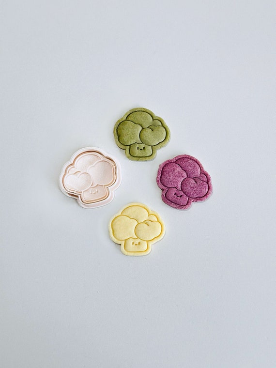 Broccoli Cookie Cutter | Veggies Cookie Cutter Stamp Set | Green Vegetable Cookie Cutter | 3D Printed