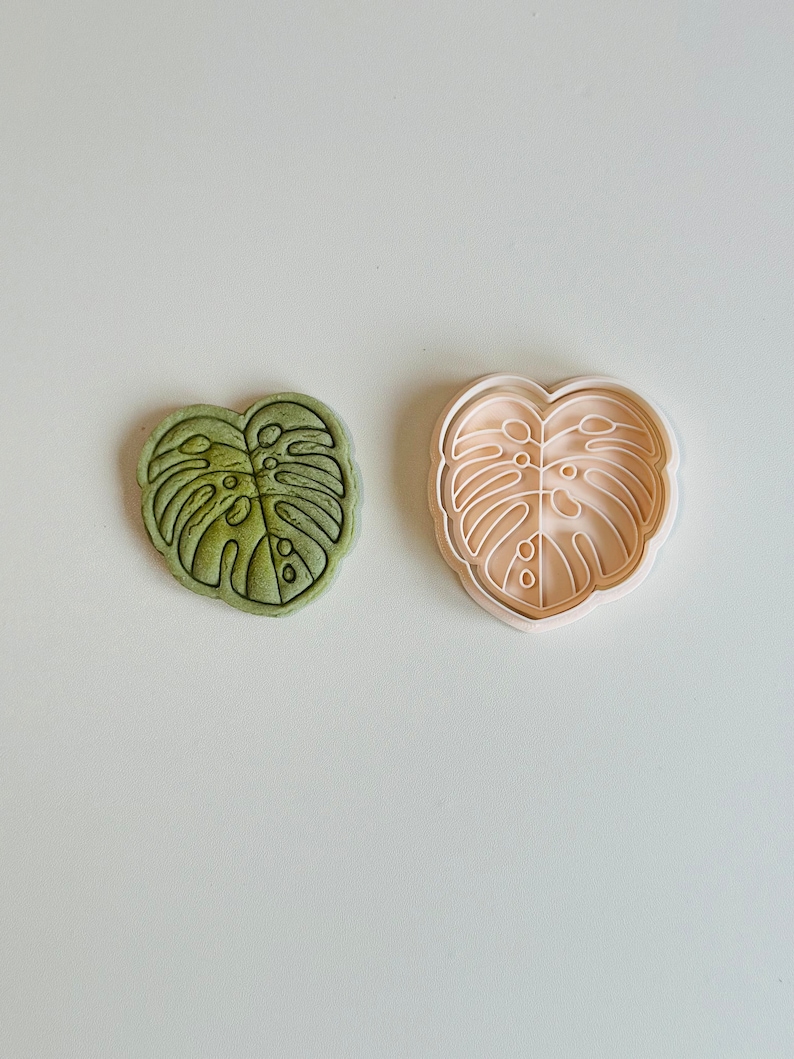 Leaf Cookie Cutter - Tropical Monstera Leaf Cookie Cutter Stamp Set ...