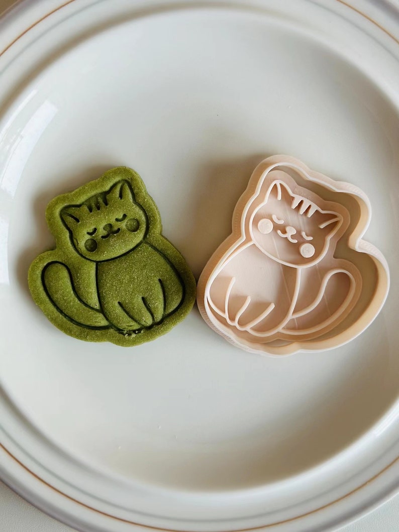 Kakform för kattunge | 3D-tryckt djurstämpelset bild 4