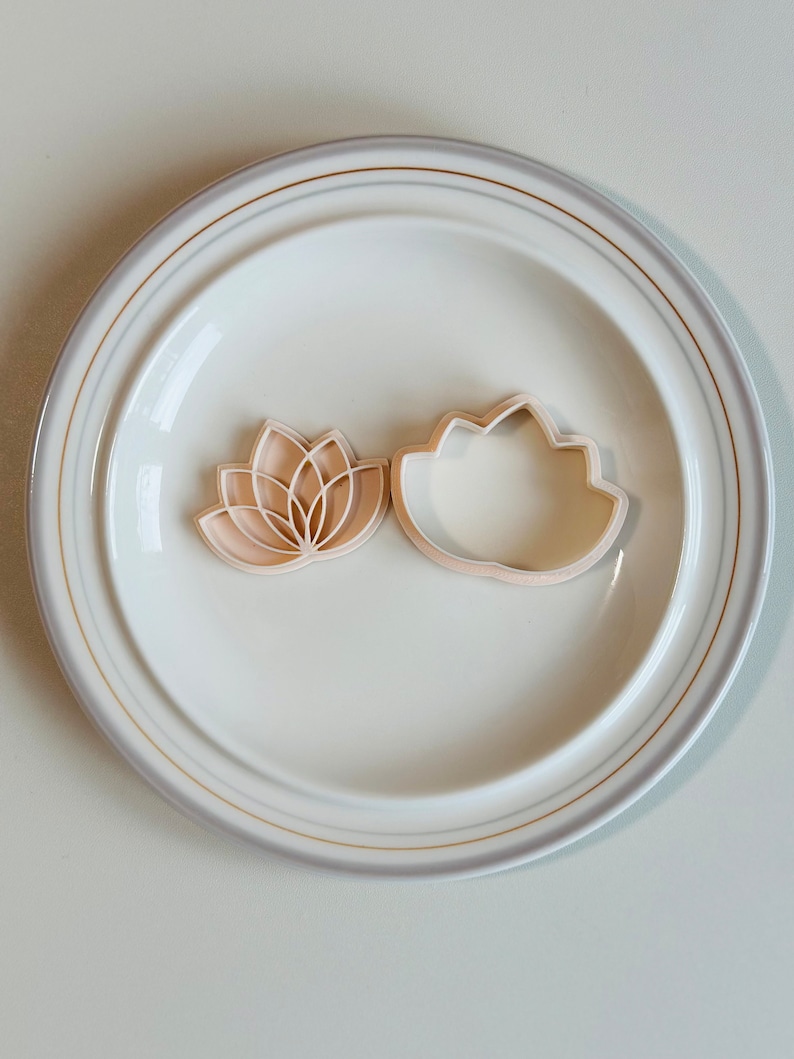 Lotus Flower Cookie Cutter - Spring Floral Cookie Cutter Stamp Set | Boho Flower Fondant Molds | 3D Printed image 6