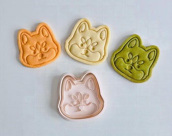 Husky Dog Cookie Cutter | Animal Cookie Cutter Stamp Set | Siberian Husky Fondant Molds | 3D Printed